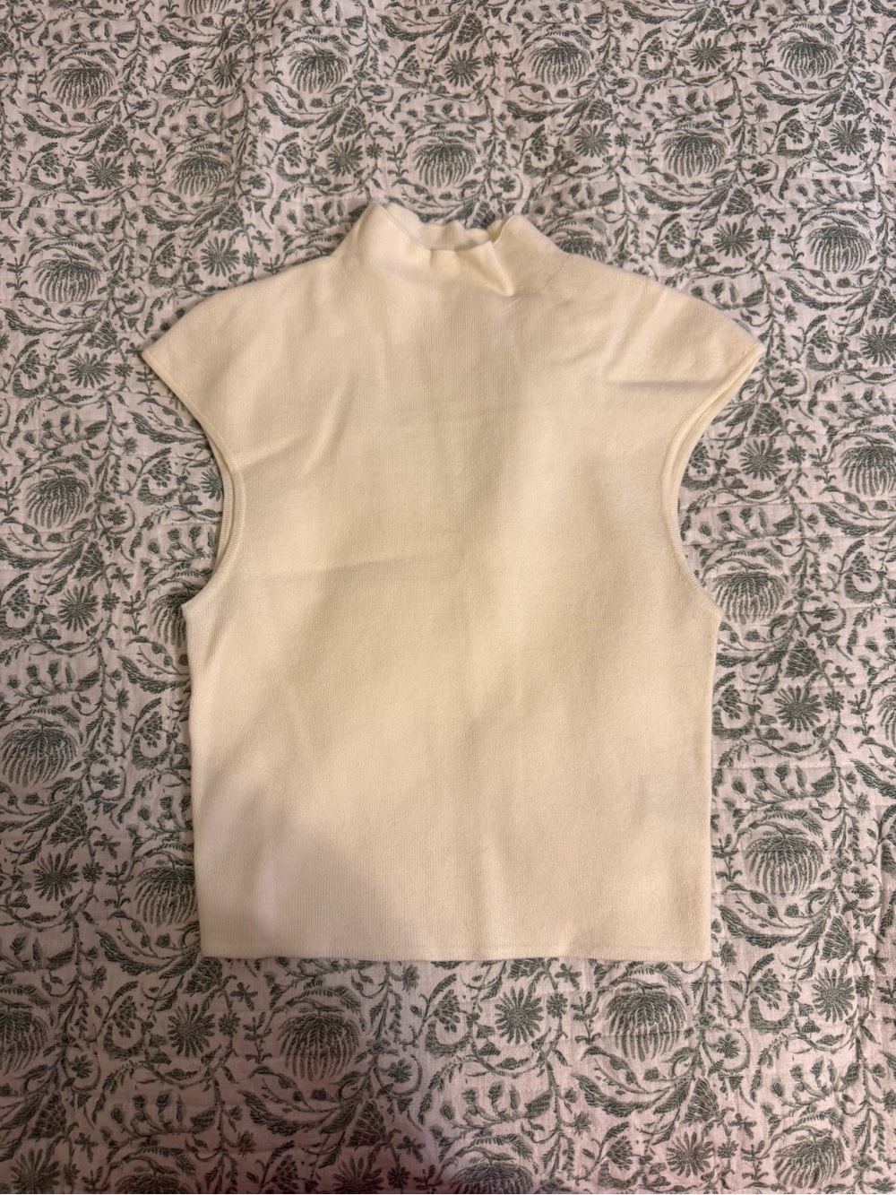 Sleeveless Mock Neck Tank Top in Cream